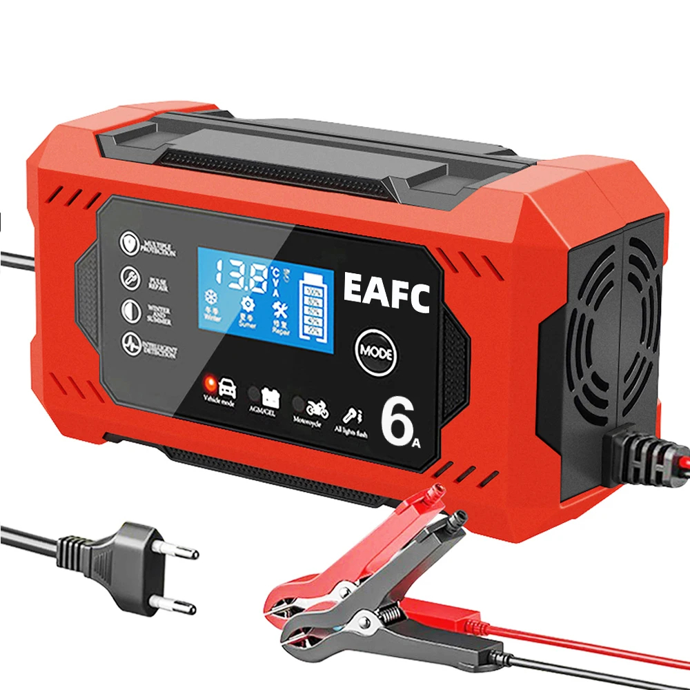 Autobatterie ladegerät 12v 6a intelligenter Schnelllade-Impuls reparatur typ Voll automatischer Stopp Dual-Mode-Blei-Säure für Motorrad-LKW